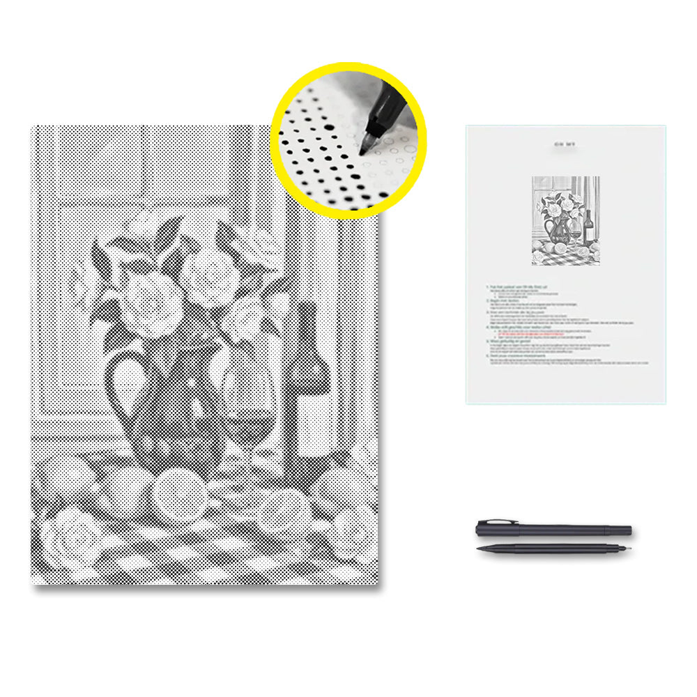 A Cozy Table - Dot Painting
