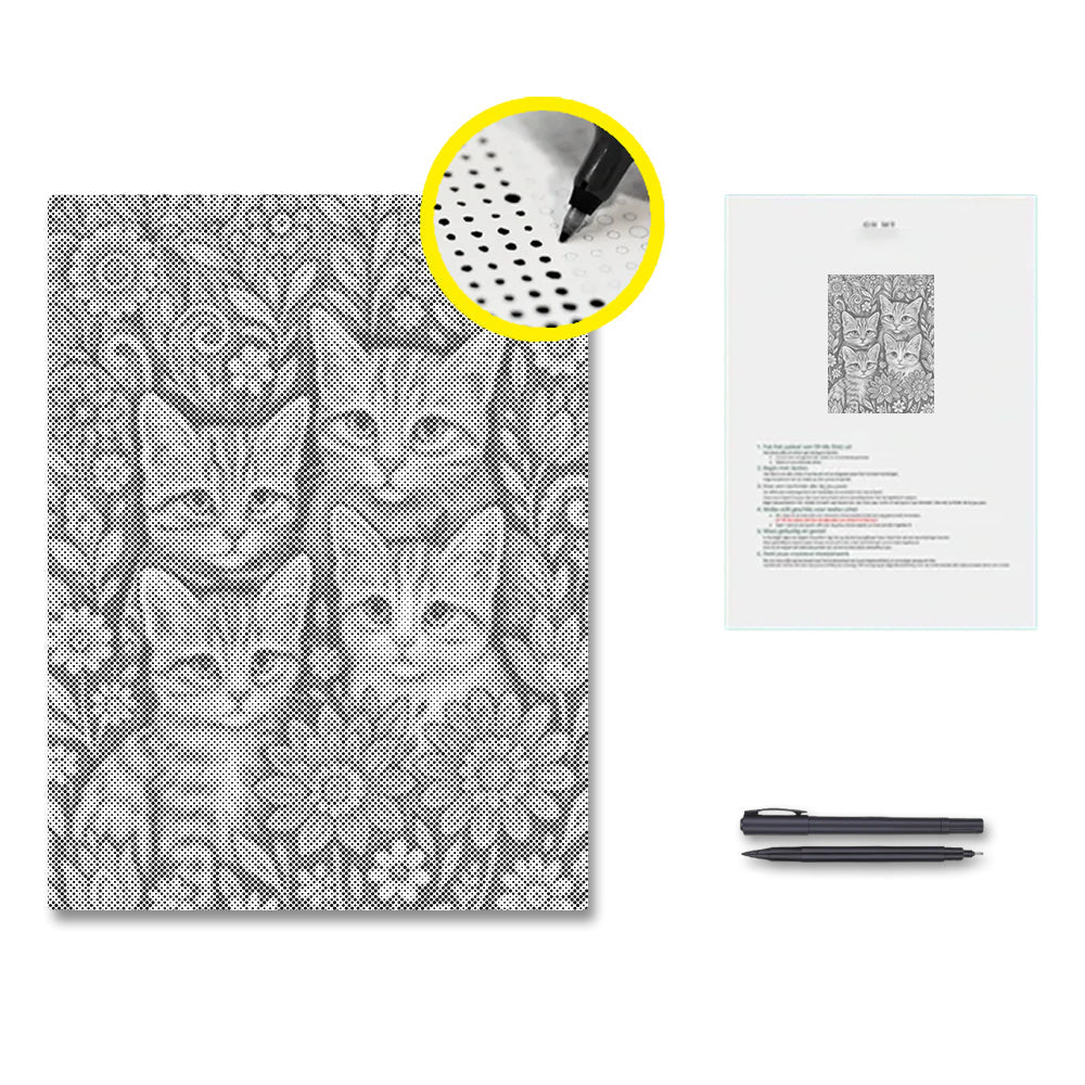 Bohemian Cats - Dot Painting