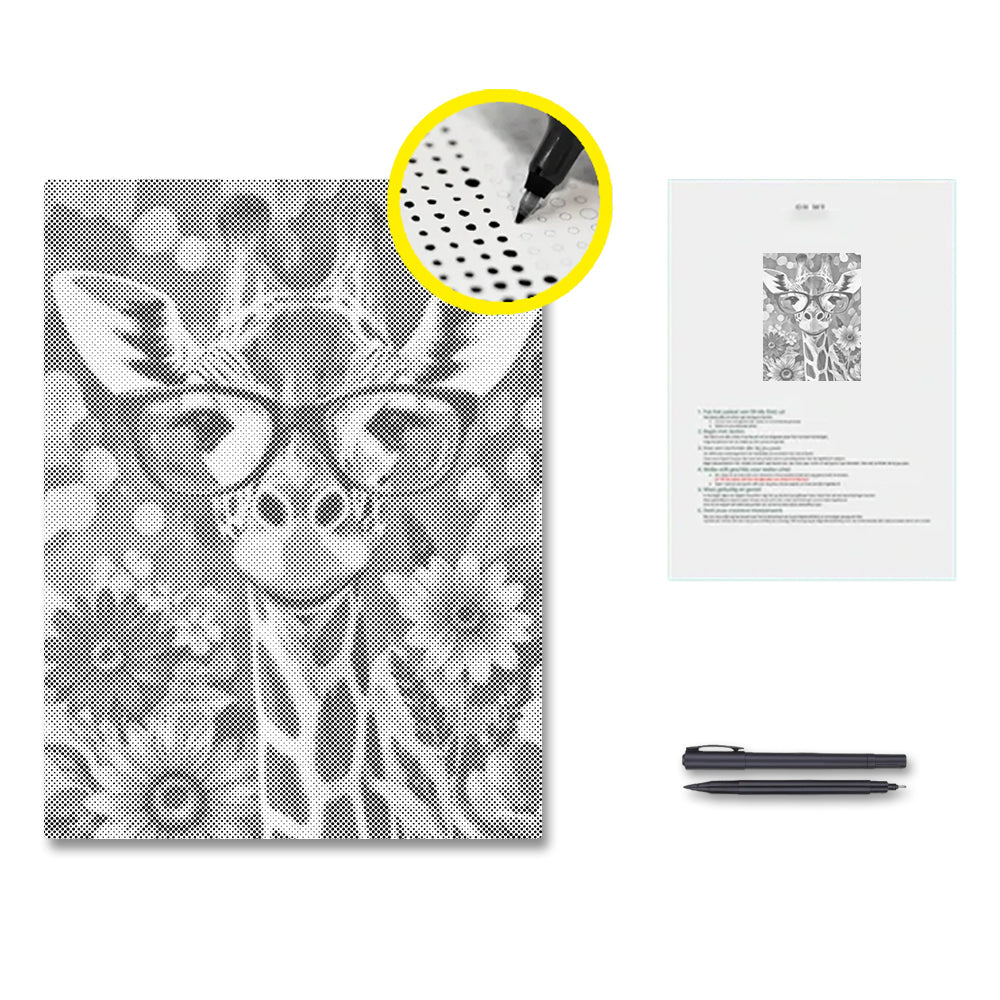 Hipster Giraffe - Dot Painting