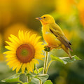 Sunflower Bird - Diamond Painting