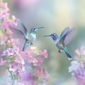 Flying Hummingbirds with Blossoms - Diamond Painting