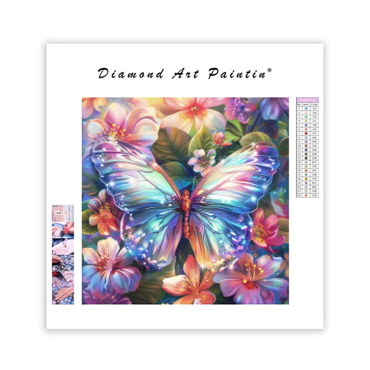 Crystal Butterfly Bloom - Diamond Painting