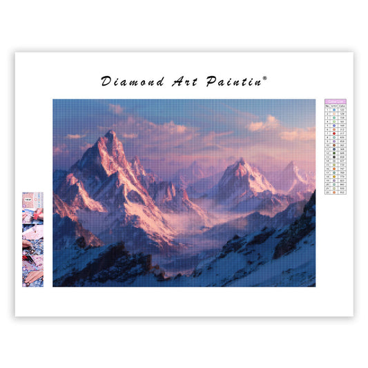 Mountain Peaks at Dawn - Diamond Painting