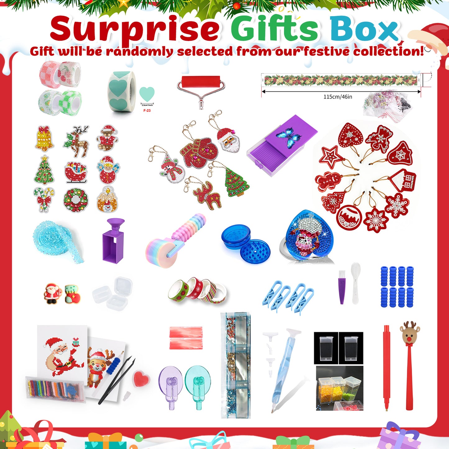 Diamond Painting Christmas Mystery Gift Box-Red