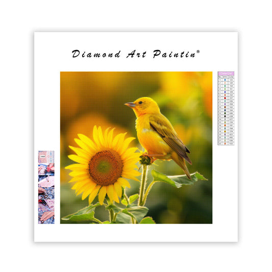 Sunflower Bird - Diamond Painting