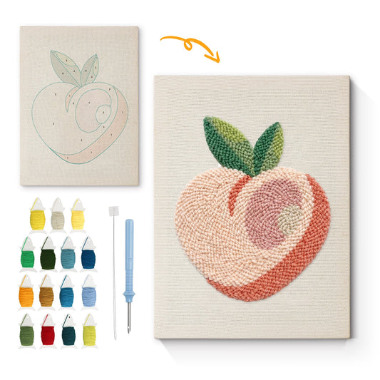 Peach Embroidery - Punch Needle