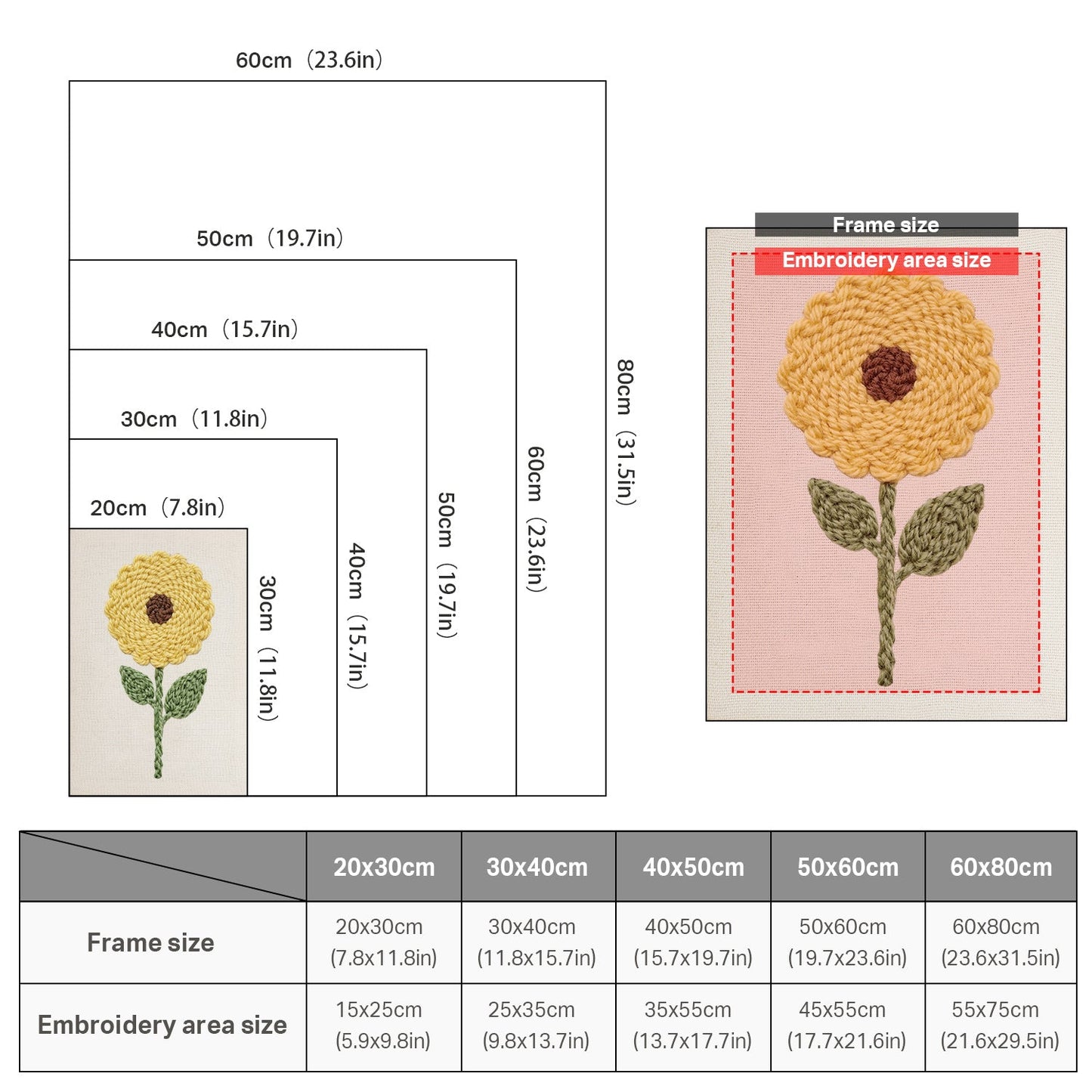 Sunflower Embroidery - Punch Needle