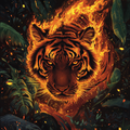 Fiery Tiger in the Jungle - Diamond Painting