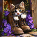 Kitten in Boots - Diamond Painting