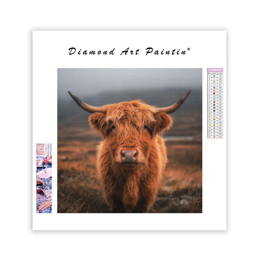 Fluffy Highland Cow - Diamond Painting