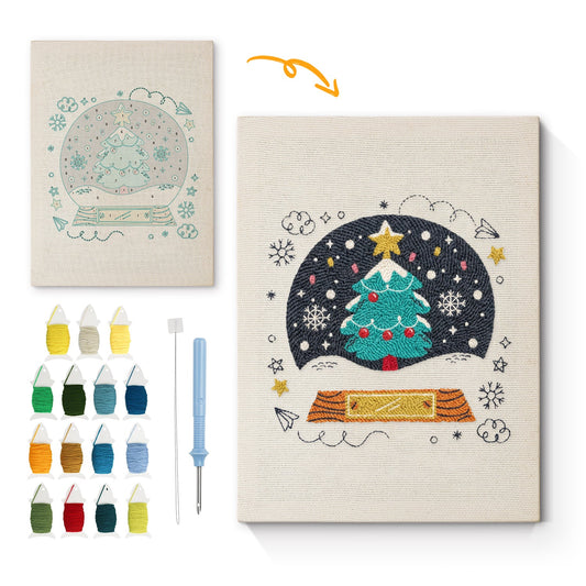 Christmas Tree Scene - Punch Needle