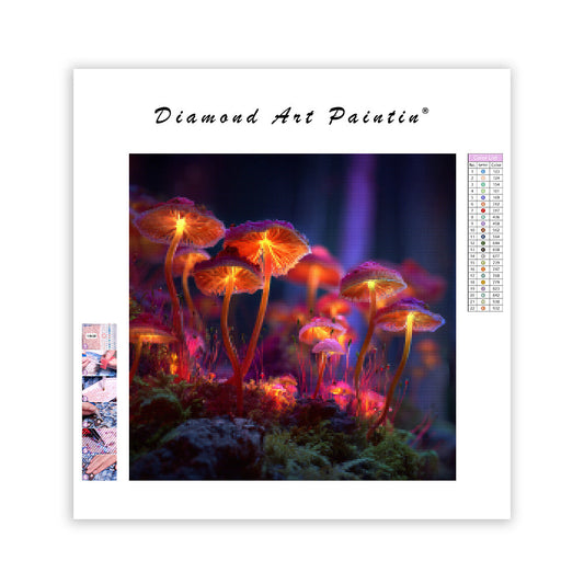 Enchanted Mushroom Micro-Forest - Diamond Painting