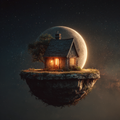 Cottage on a Planet - Diamond Painting