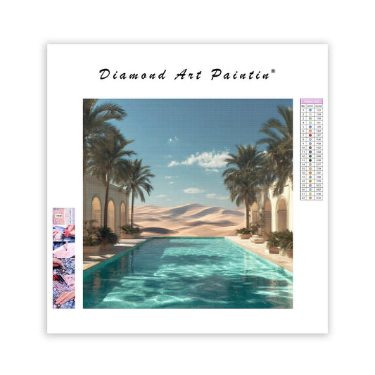 Desert Oasis Pool - Diamond Painting