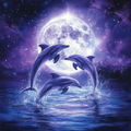 Moonlit Dolphins - Diamond Painting
