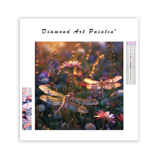 Magical Dragonfly Garden - Diamond Painting