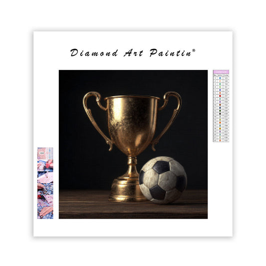 Golden Trophy and Ball - Diamond Painting