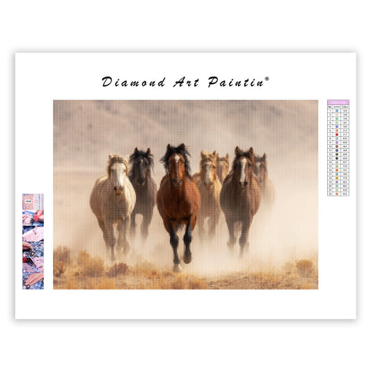 Wild Horses Running - Diamond Painting