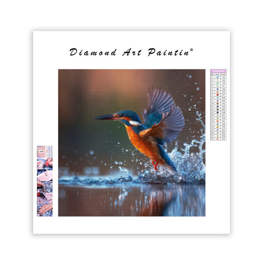 Kingfisher Diving - Diamond Painting