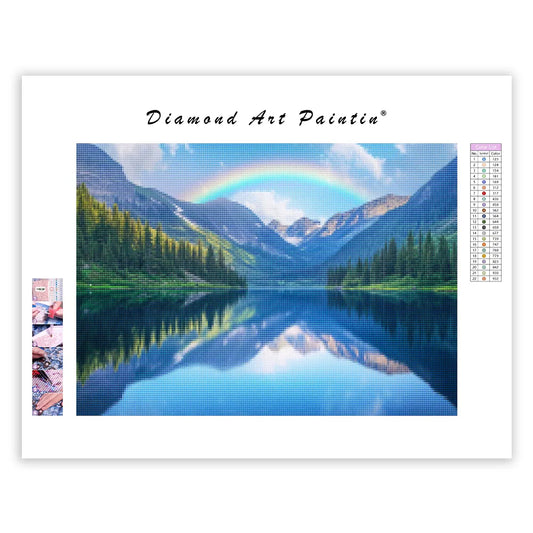 Tranquil Lake in Mountain Valley – Diamond Painting