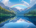 Tranquil Lake in Mountain Valley – Diamond Painting