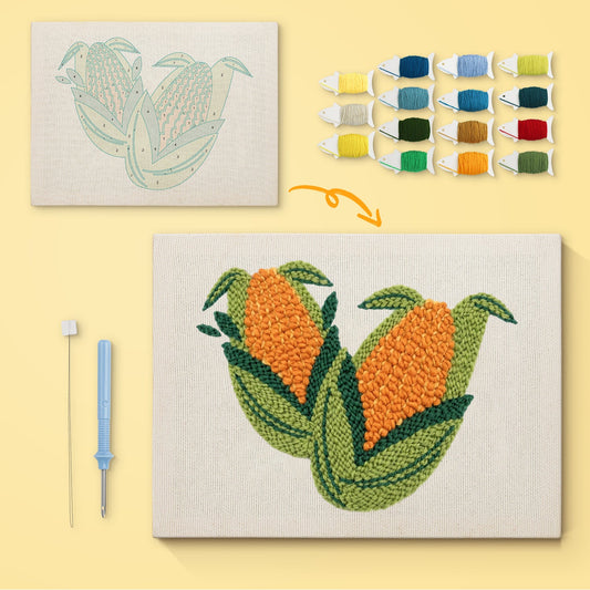 Corn on the Cob - Punch Needle