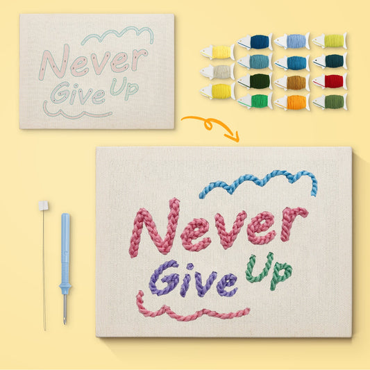 Never Give Up - Punch Needle