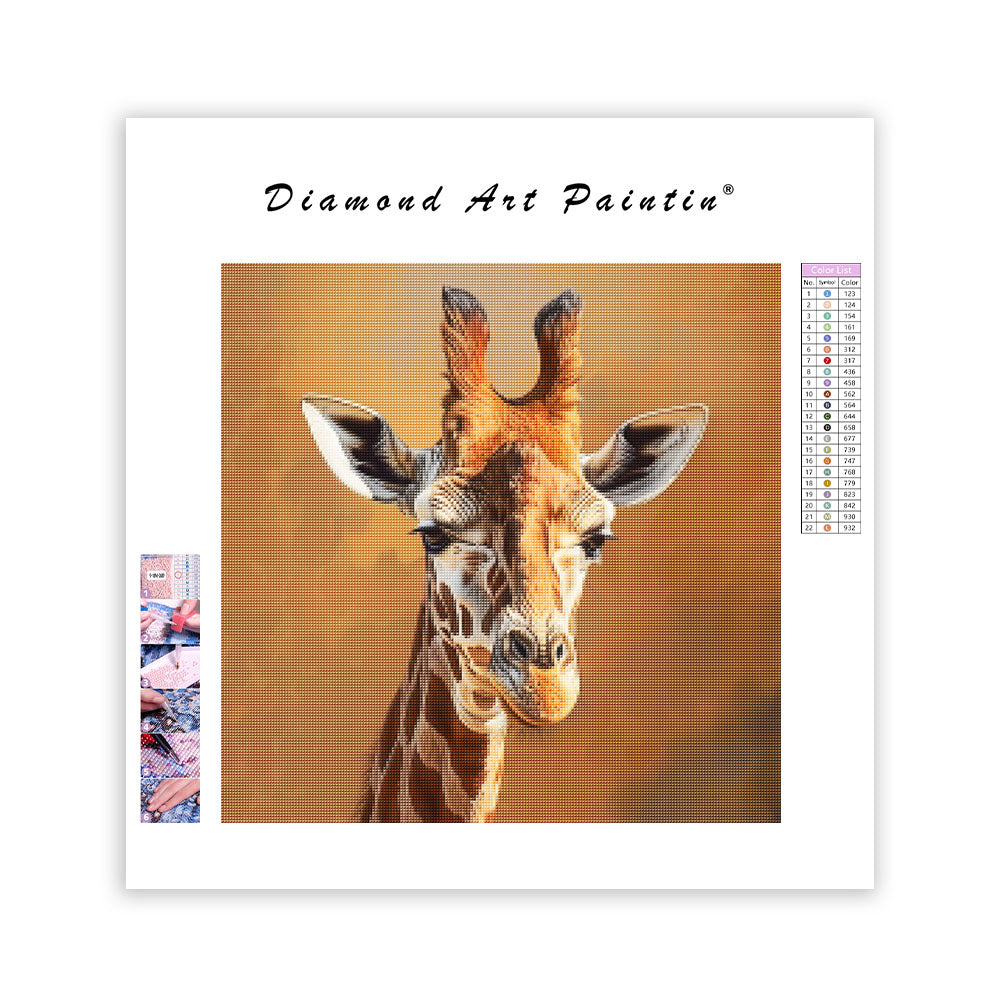 Gentle Giraffe Portrait - Diamond Painting
