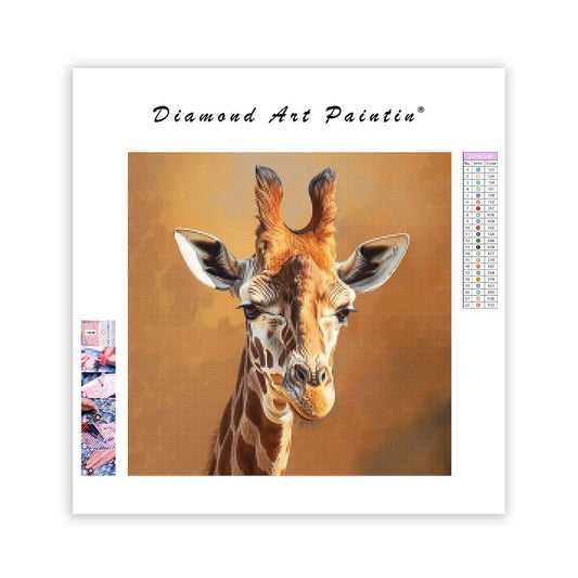 Gentle Giraffe Portrait - Diamond Painting