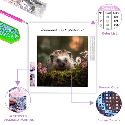 Hedgehog in the Moss - Diamond Painting