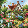 Blooming Garden Cottage - Diamond Painting