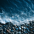 Minimalist Deep Blue Ocean Waves - Diamond Painting