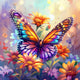 Colorful Butterfly Bloom - Diamond Painting