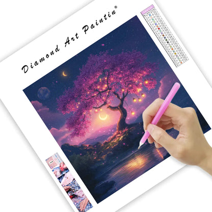 Magical Cherry Blossom Tree - Diamond Painting