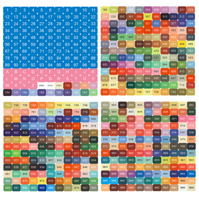 Diamond Painting DMC Color Card Label Sticker - Gift