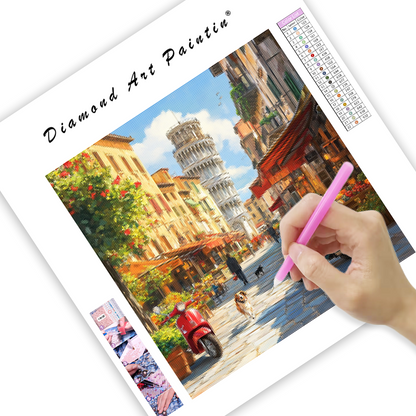 Picturesque Italian Street Scene - Diamond Painting