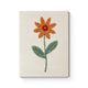 Orange Flower with Green Leaves - Punch Needle