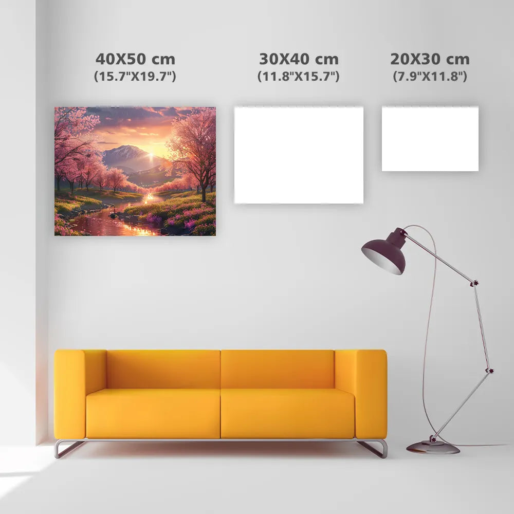 Sunset Blossom Valley - Diamond Painting