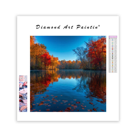 Autumn Lake Reflection - Diamond Painting
