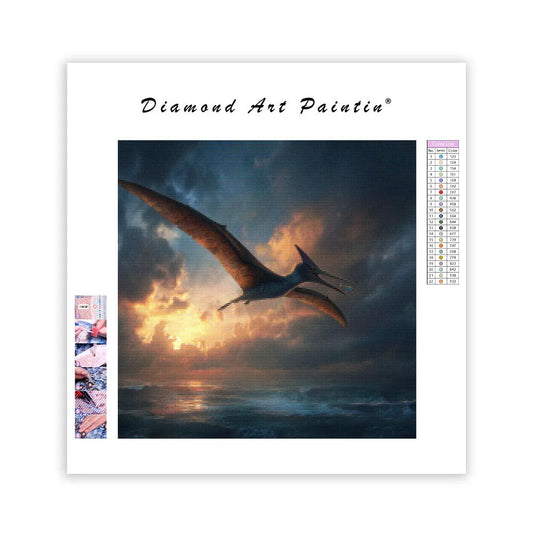 Pteranodon Over Ocean - Diamond Painting
