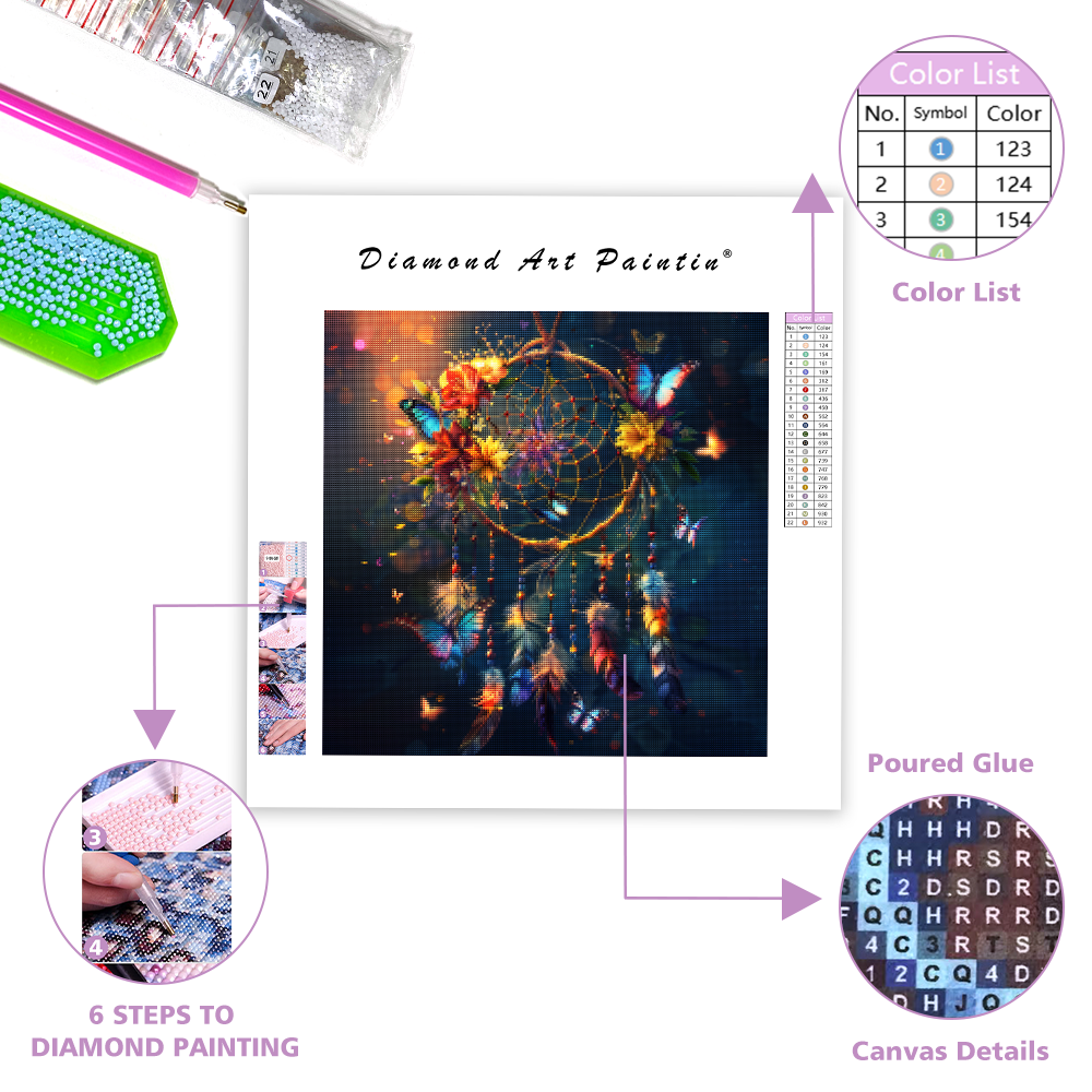 Butterfly Dreamcatcher - Diamond Painting