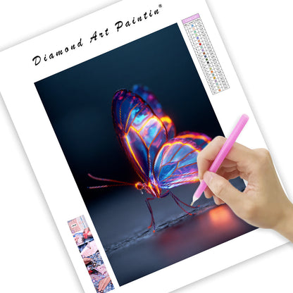 Neon Butterfly Glow - Diamond Painting