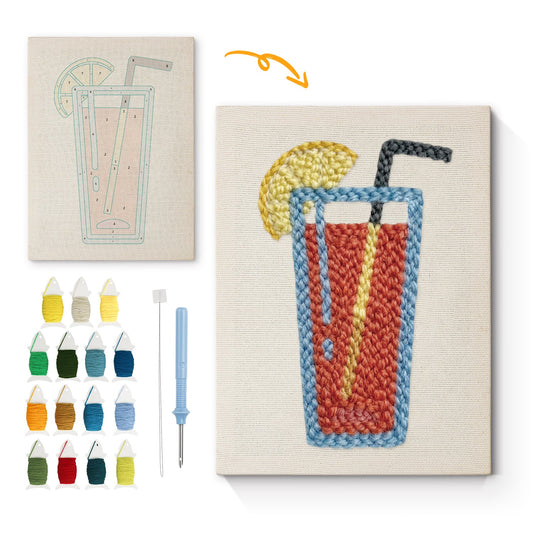 Orange Drink with Lemon - Punch Needle