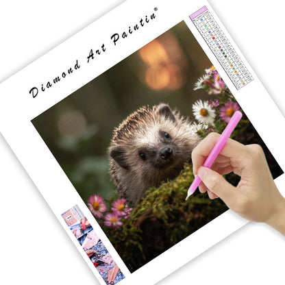 Hedgehog in the Moss - Diamond Painting