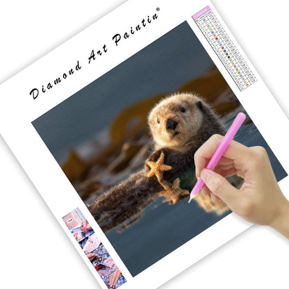 Sea Otter with Starfish - Diamond Painting