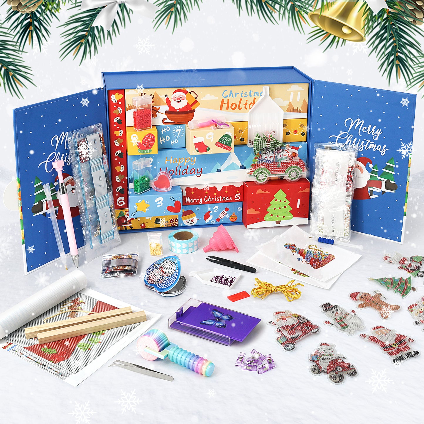 Diamond Painting Christmas Mystery Gift Box-Blue-2