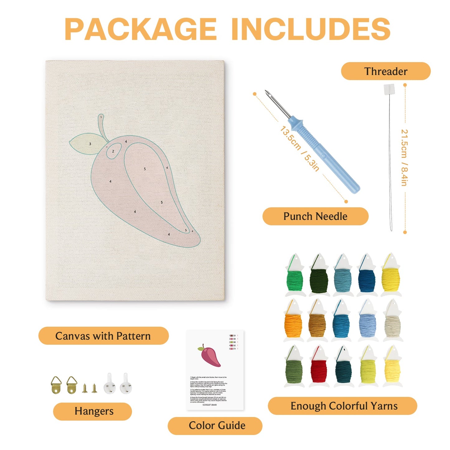 Purple Pear - Punch Needle