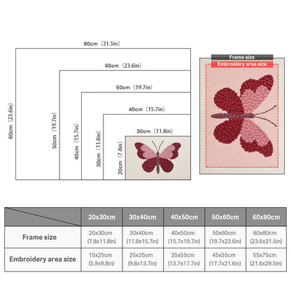Purple Butterfly - Punch Needle