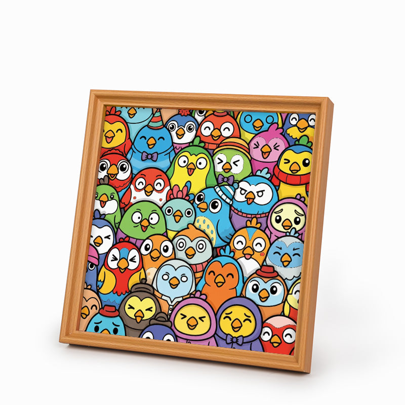 Birdie Party - Wooden Coloring Puzzle