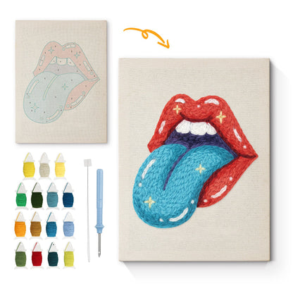 Tongue Out - Punch Needle